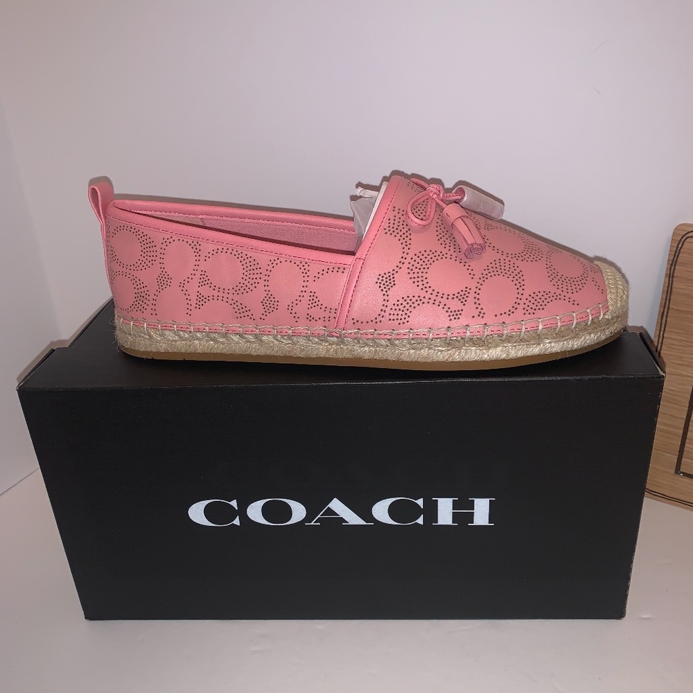 NWT - COACH DUSTY ROSE PERFORATED Espadrilles - 8B